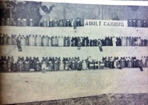Canning display 1955 Chattooga County Fair