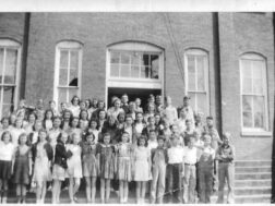 Group  of Menlo students. This was before the new school was built in 1948