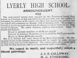 Announcing Lyerly School year 1897 in the Summerville News
